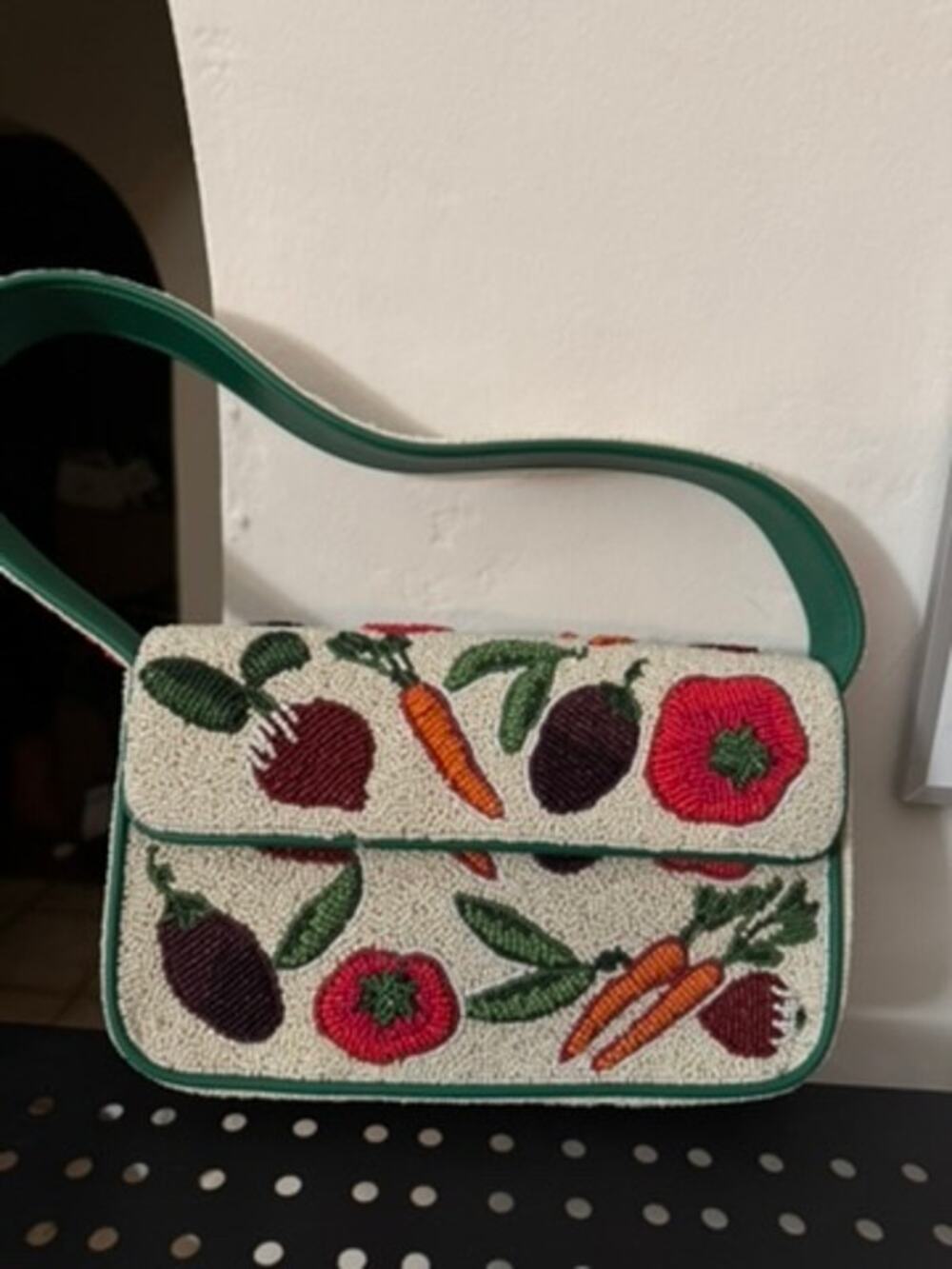 STAUD Tommy Beaded Crudite Vegetable Print Bag